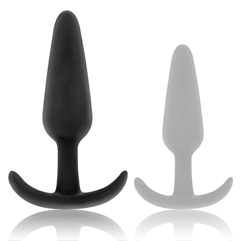 Plug Anale in Silicone Black&Silver Kael — Misura Media