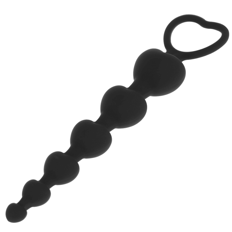Plug Anale a Sfere Black&Silver Mila — Catena Graduata 18 cm