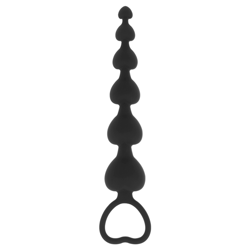 Plug Anale a Sfere Black&Silver Mila — Catena Graduata 18 cm