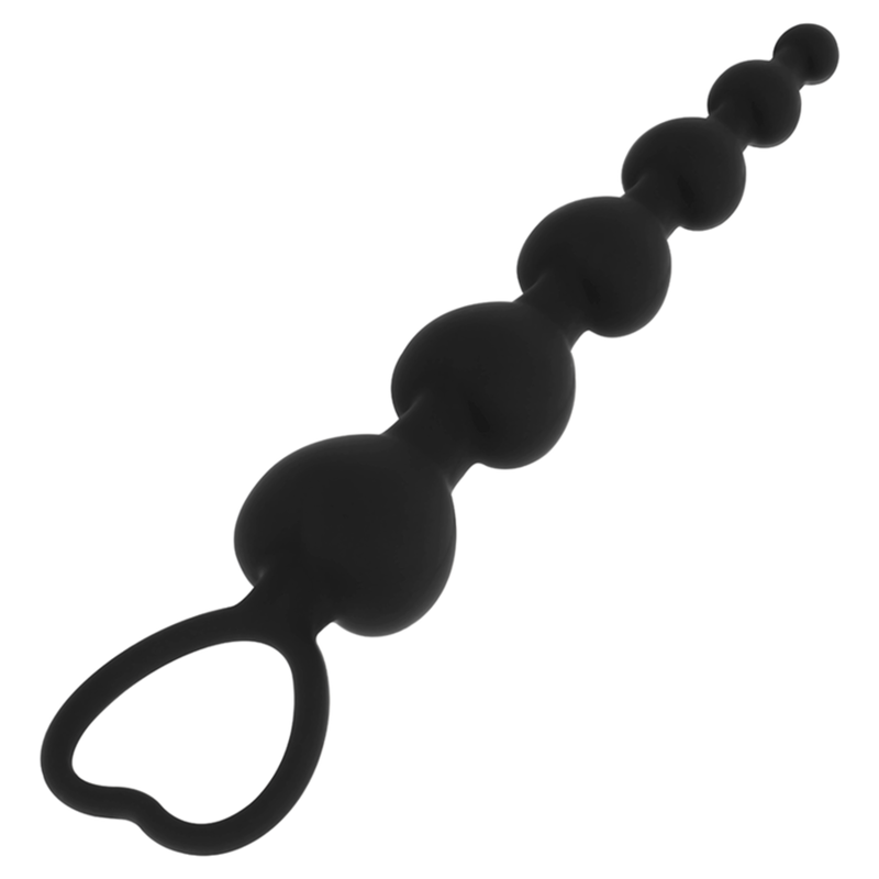 Plug Anale a Sfere Black&Silver Mila — Catena Graduata 18 cm