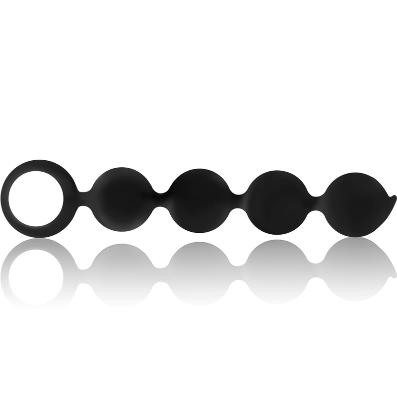 Plug Anale a Sfere Black&Silver Lennon — Silicone, 4 Sfere