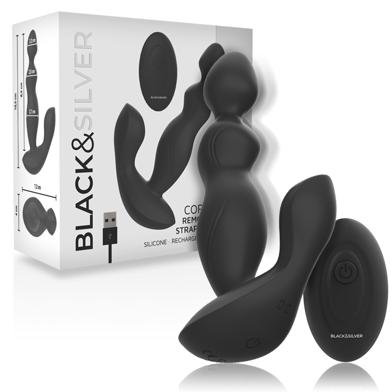 Plug Anale Vibrante con Telecomando Black&Silver Cora