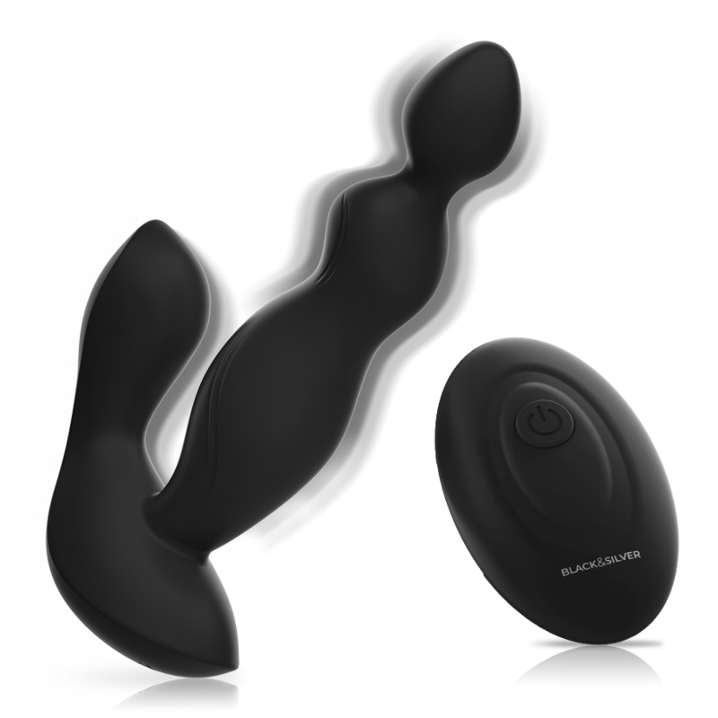 Plug Anale Vibrante con Telecomando Black&Silver Cora