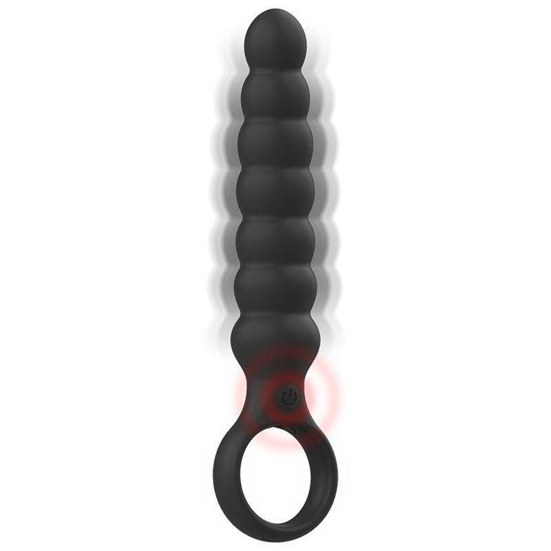 Plug Anale Vibrante Black&Silver Bob — Silicone Morbido