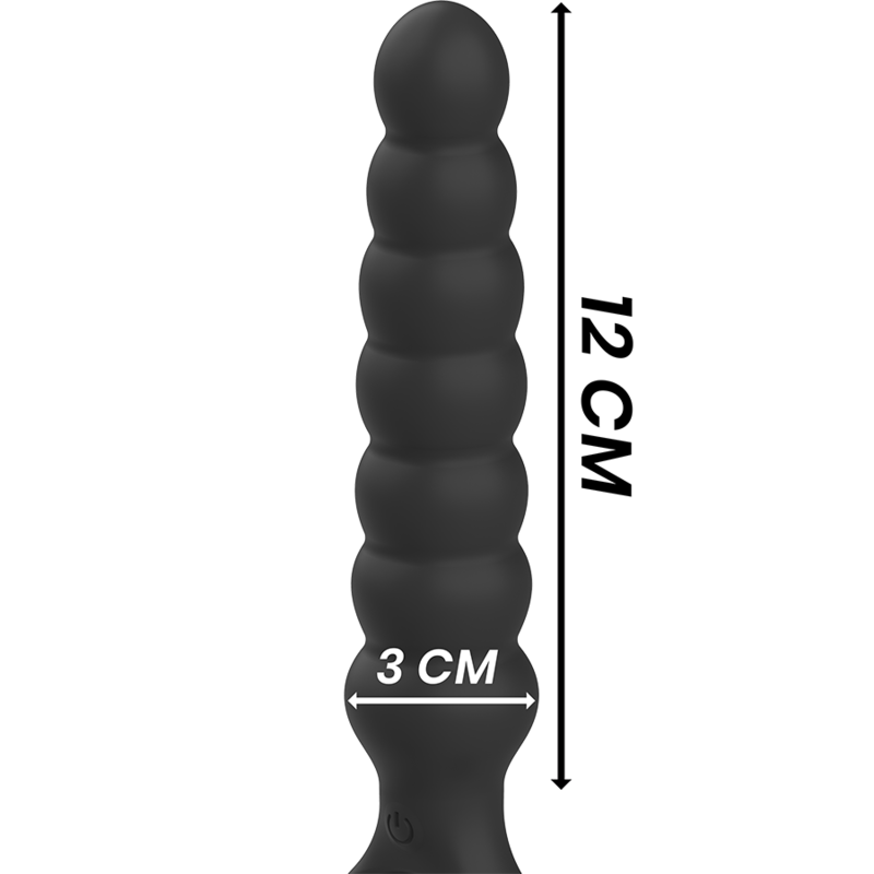 Plug Anale Vibrante Black&Silver Bob — Silicone Morbido