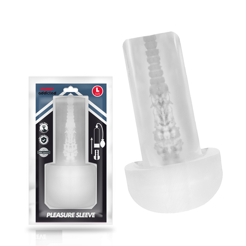 Masturbatore Maschile Trasparente Pump Addicted — Taglia L