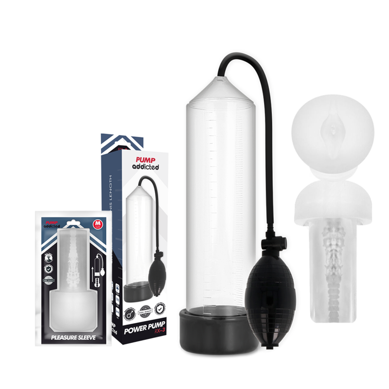 Pompa Pene con Manicotto Pump Addicted RX3 — Trasparente