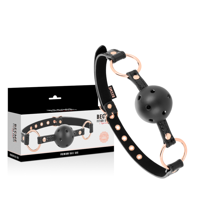 Bavaglio BDSM Vegan in Pelle Begme Black Edition — Ball Gag