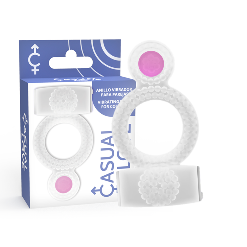 Anello Fallico Vibrante Doppio Casual Love — Trasparente