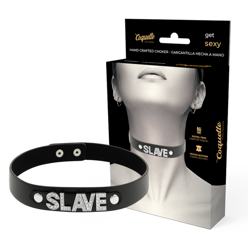 Collare BDSM in Pelle Vegana Coquette Chic Desire — Regolabile