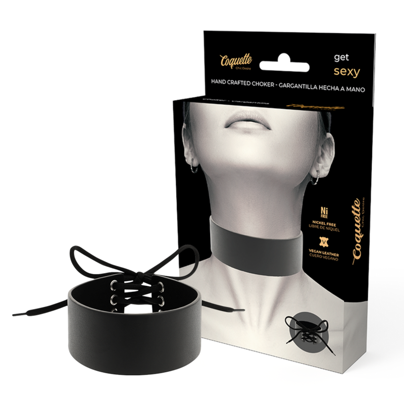 Collare BDSM in Pelle Vegana Coquette Chic Desire — Regolabile