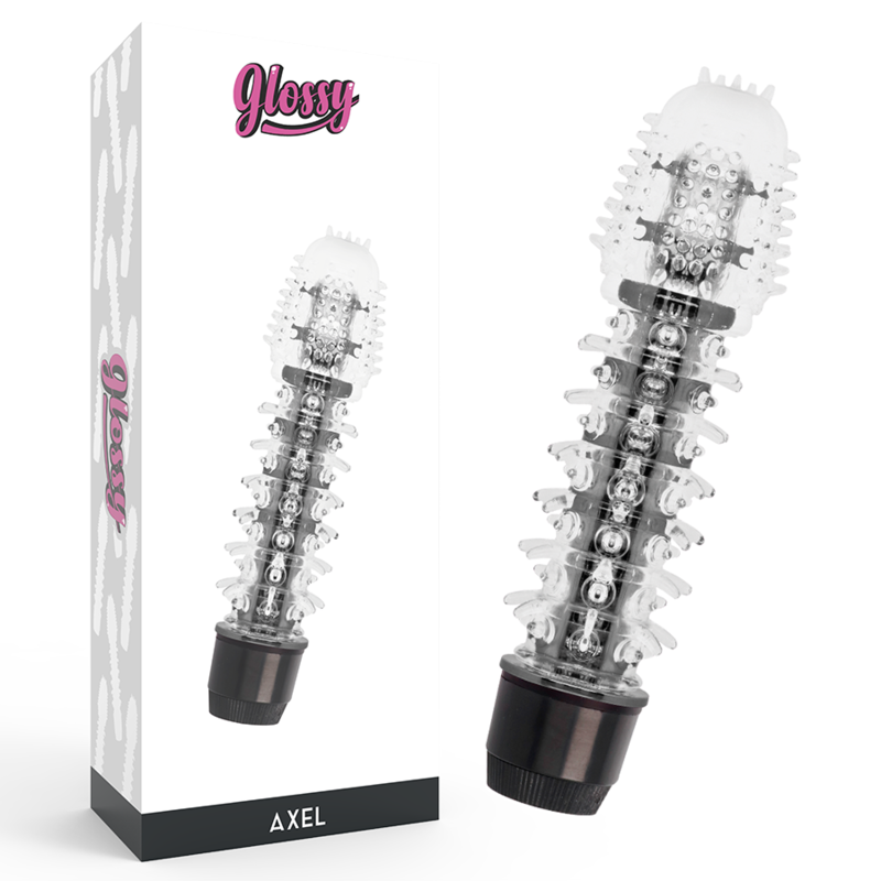 Vibratore Jelly Glossy Axel — TPE Platino, 14 cm
