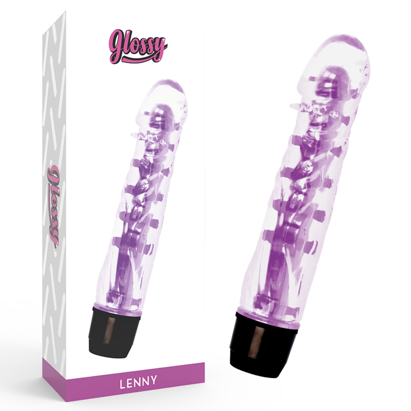 Vibratore Jelly Glossy Lenny — TPE, 14 cm, Viola
