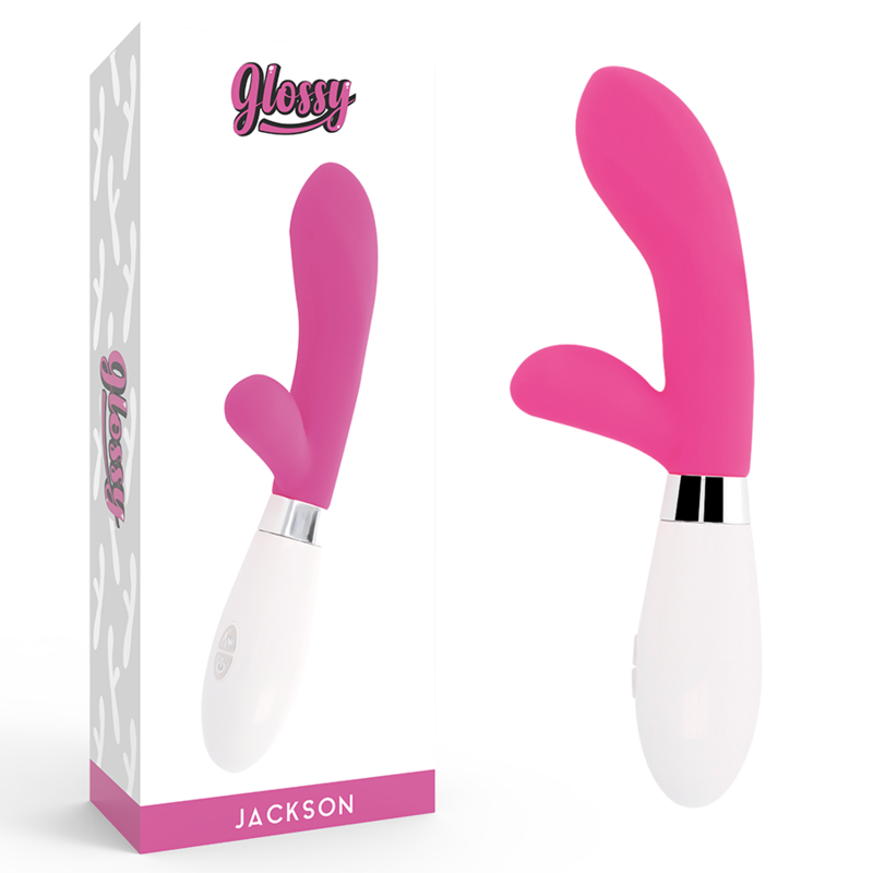 Vibratore Rabbit Glossy Jackson — Silicone, 10 Funzioni, Rosa