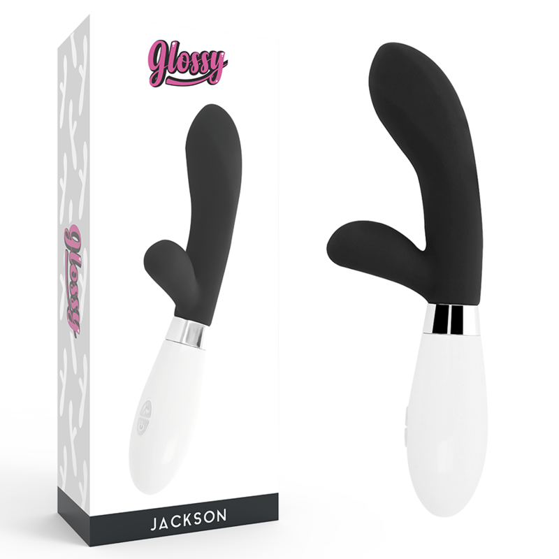Vibratore Rabbit Glossy Jackson — Silicone, 10 Funzioni, Nero
