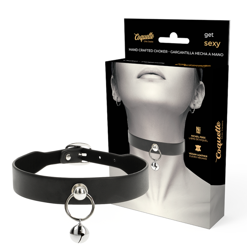 Collare Fetish in Pelle Vegana Coquette Chic Desire — Sonaglio