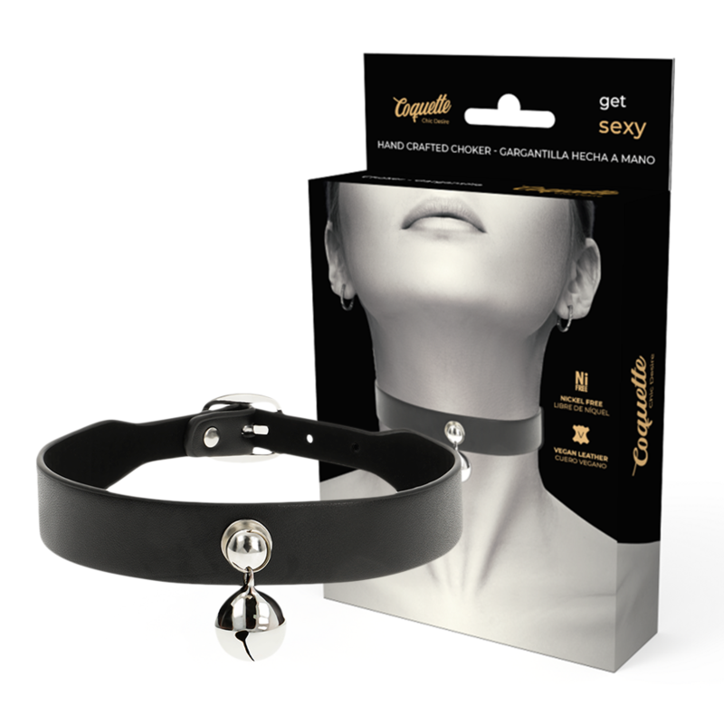 Collare BDSM con Sonaglio Coquette Chic Desire — Pelle Vegana