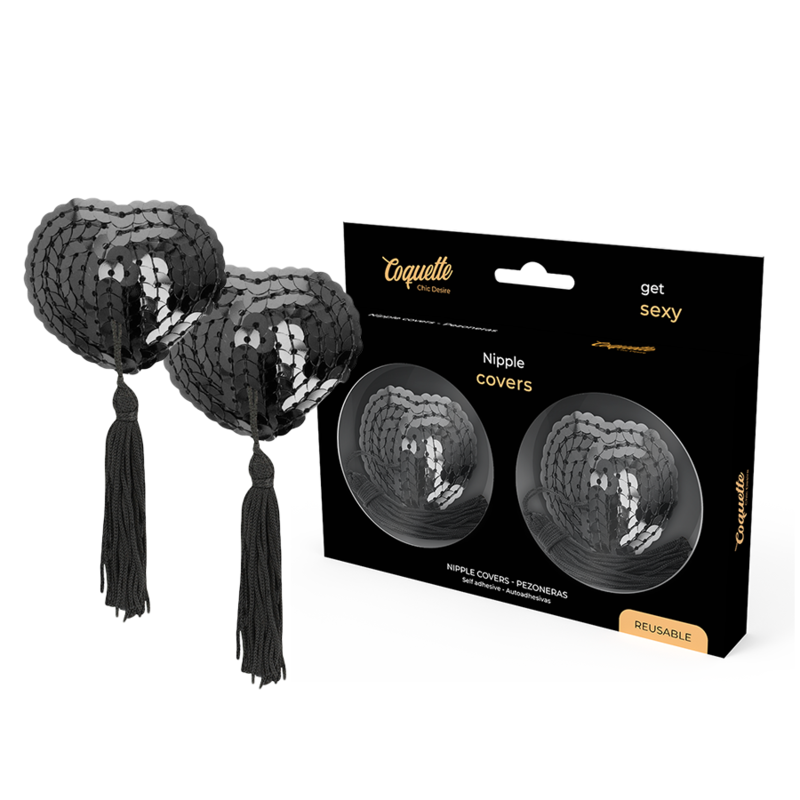 Copricapezzoli con Paillettes Coquette Chic Desire — Nero