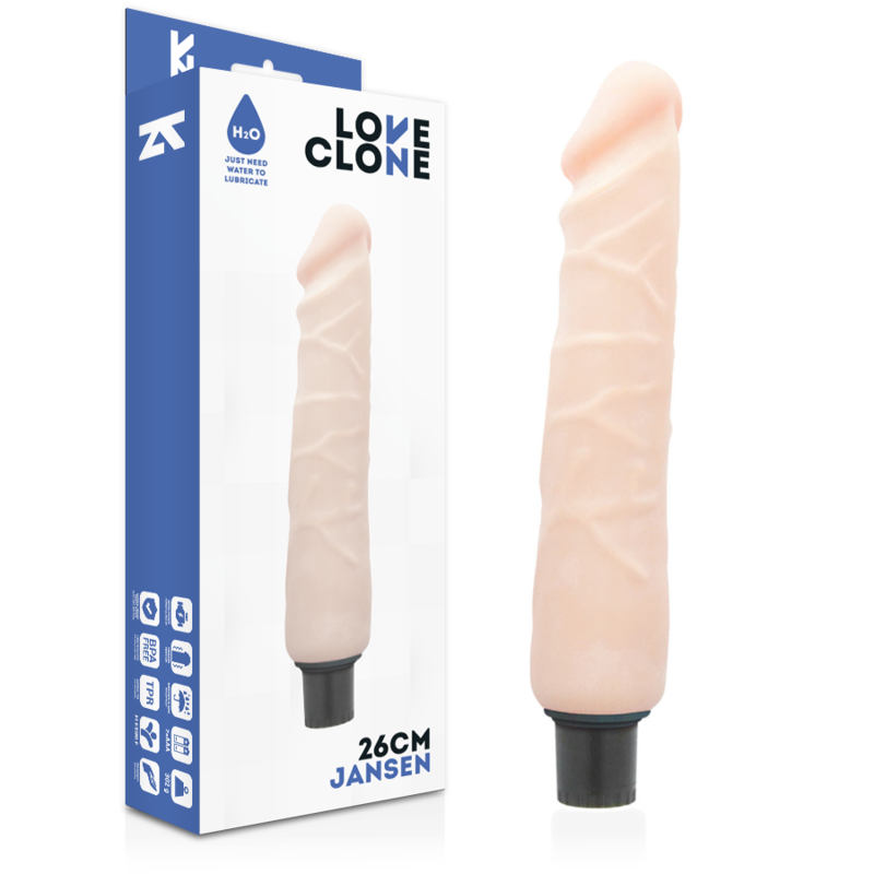 Vibratore Realistico Autolubrificante Loveclone Jansen — 26 cm