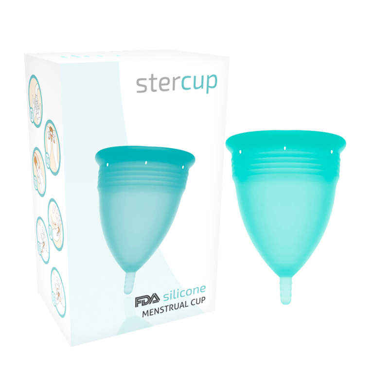 Coppetta Mestruale in Silicone Stercup — Taglia S, Acquamarina