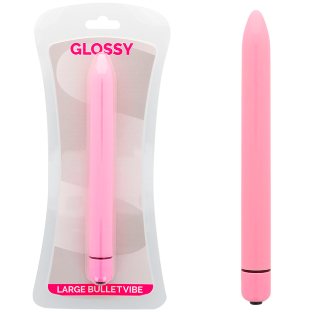 Vibratore Clitoride Glossy Slim — Silicone ABS, 16,5 cm Rosa