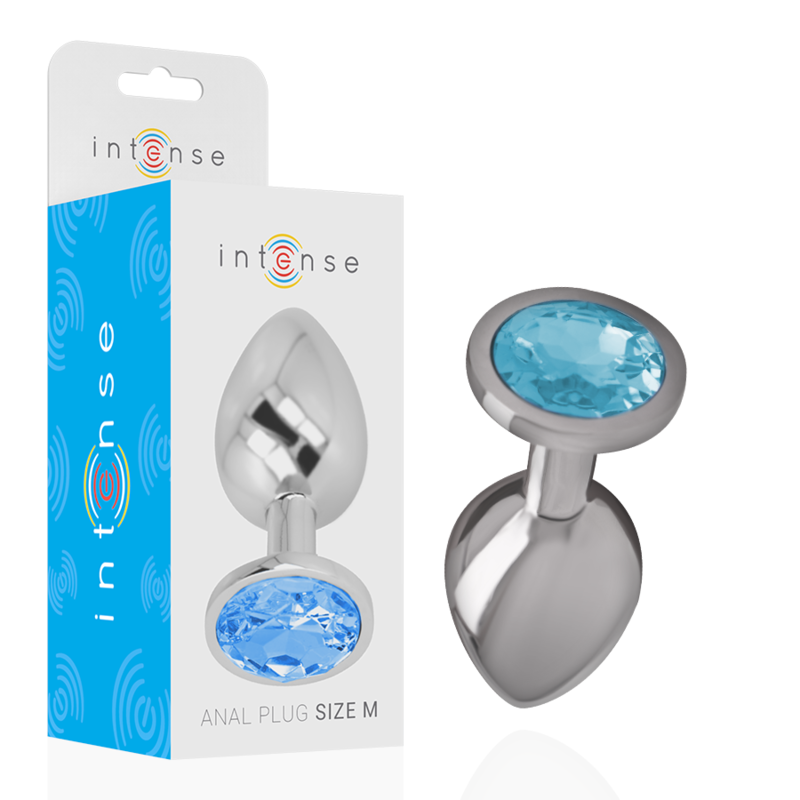 Plug Anale in Metallo Intense Diamond Jewel — Gioiello Blu, M
