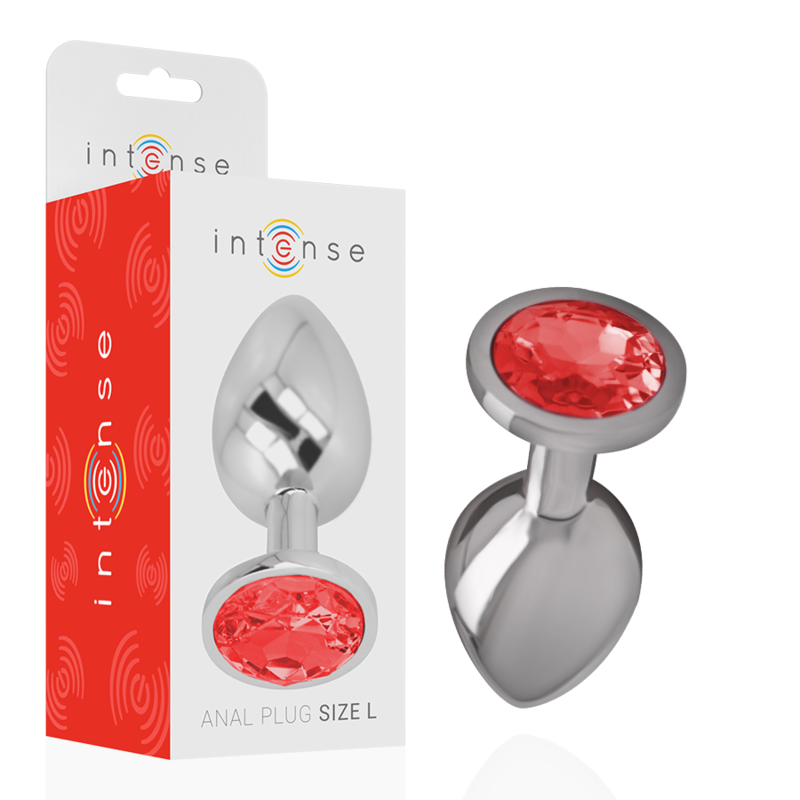 Plug Anale in Metallo Intense Diamond Jewel — Cristallo Rosso, L