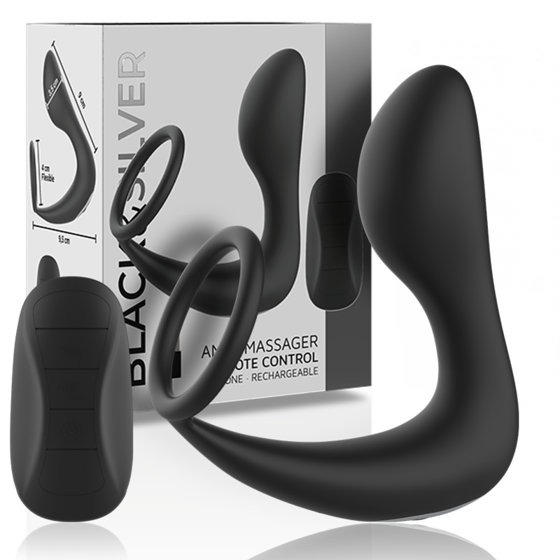 Plug Anale Vibrante con Telecomando Black&Silver — Silicone
