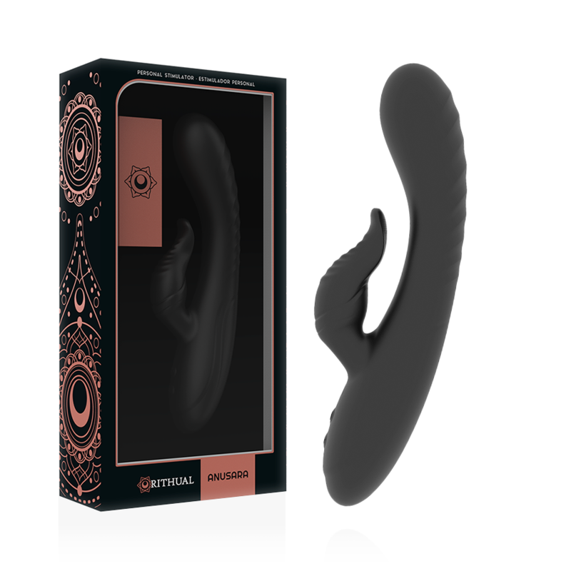 Vibratore Rabbit Doppio Motore Rithual Anusara — Silicone, Nero