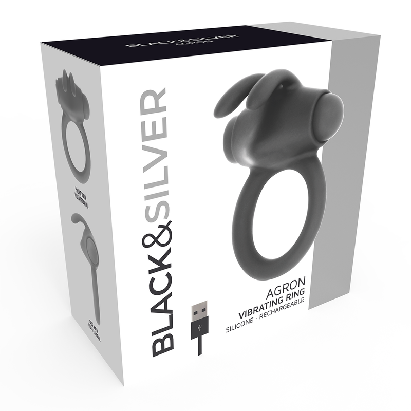 Anello Fallico Vibrante Black&Silver Agron 2.0 — Elastico
