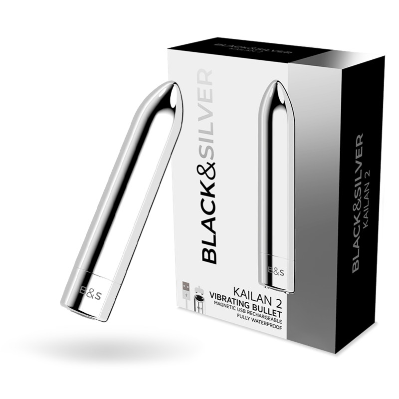 Uovo Vibrante Magnetico Black&Silver Kailan 2 — Argento