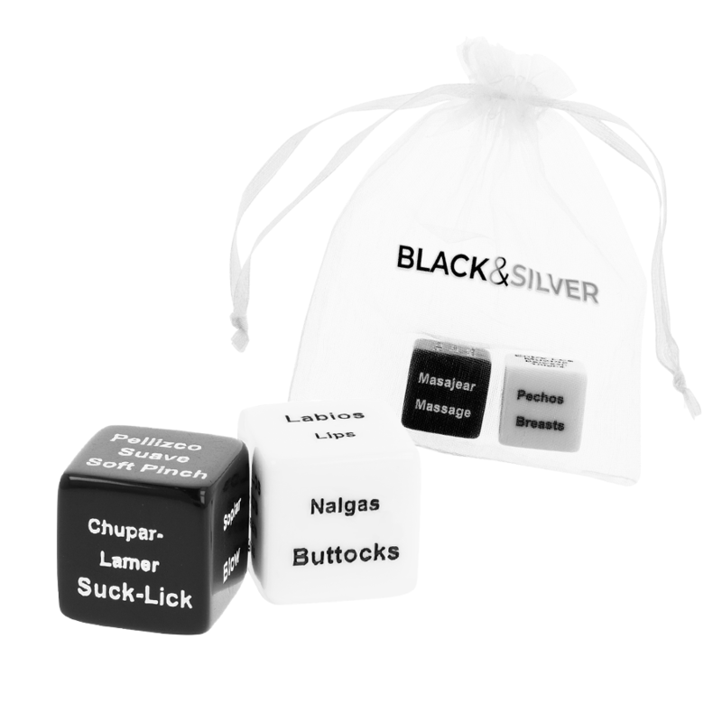 Dadi Erotici per Coppie Black&Silver — Gioco Sexy, 2 pz