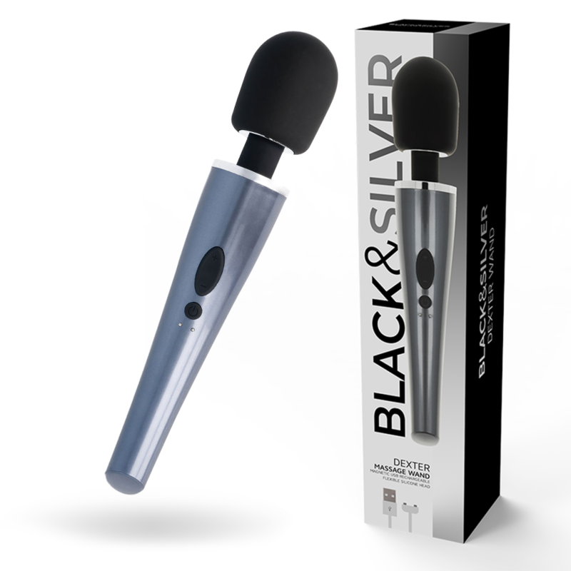 Vibratore Wand Black&Silver Dexter — 10 Modalità di Vibrazione