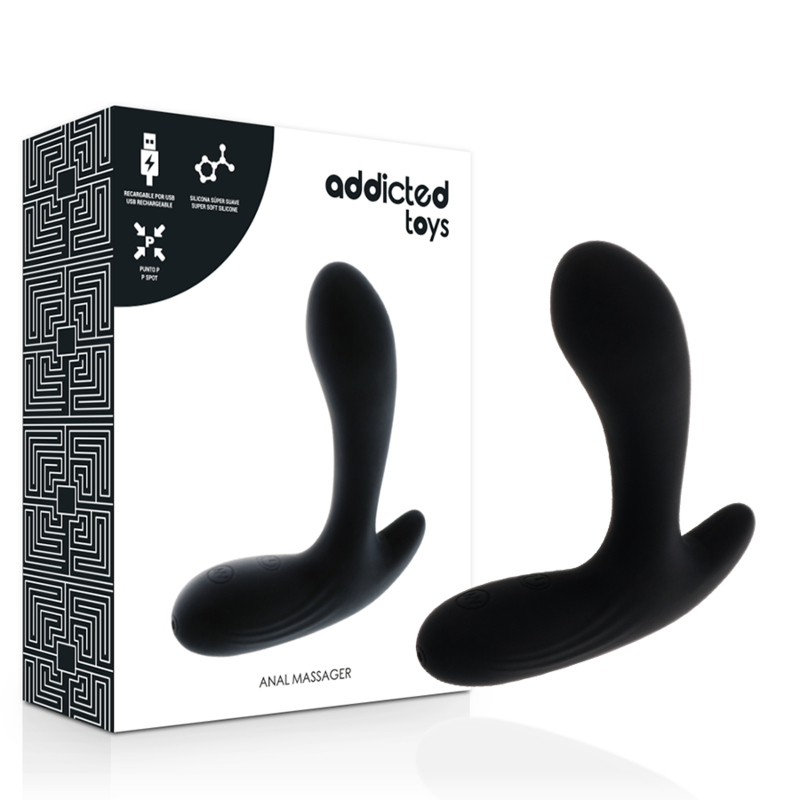 Massaggiatore Prostatico Vibrante Addicted Toys — Silicone, Nero