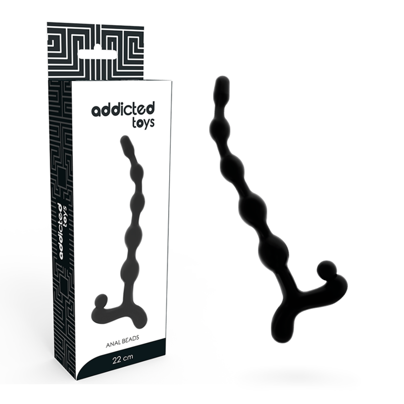 Plug Anale a Sfere Addicted Toys — 5 Palline, 22 cm, Nero