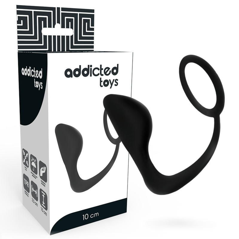 Plug Anale con Anello Fallico Addicted Toys — TPR Nero