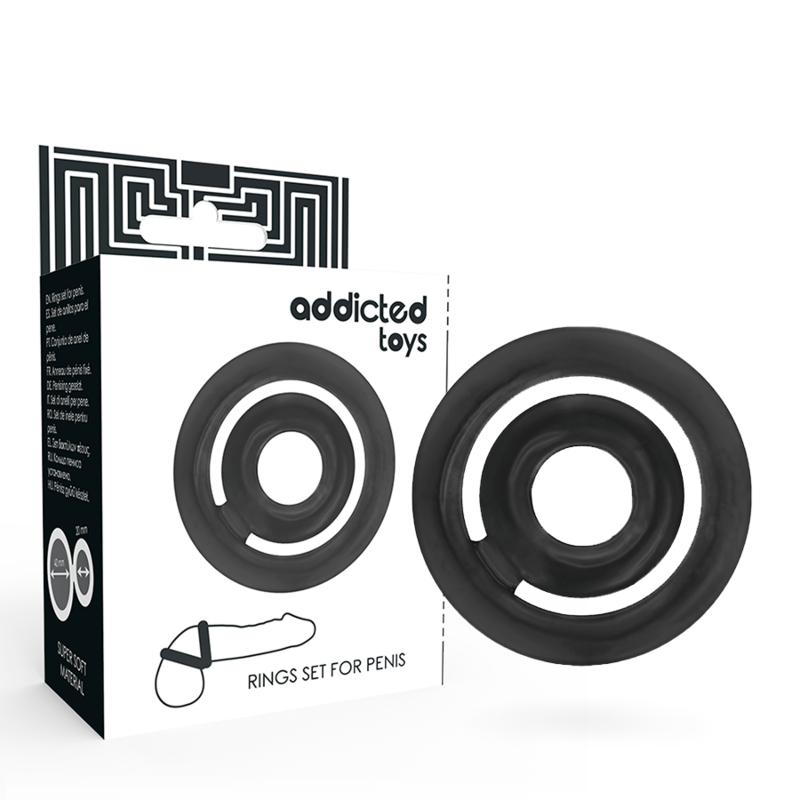 Anello Fallico Addicted Toys Potenz-C — Silicone, Nero