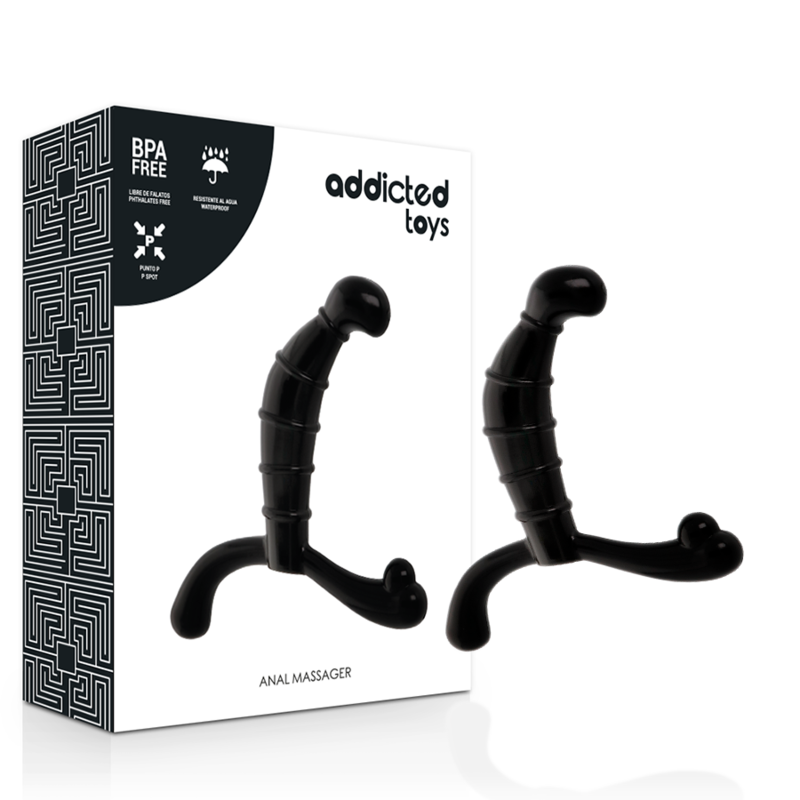 Massaggiatore Prostatico Anale Addicted Toys — TPR, Nero