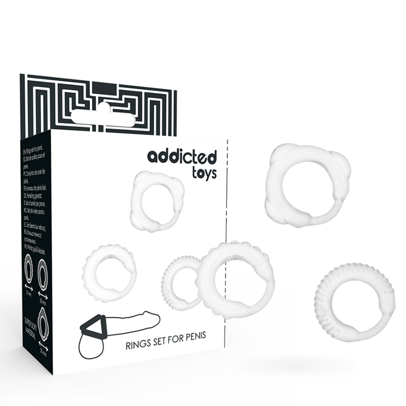 Anello Fallico Trasparente Addicted Toys C-Ring Set — 3 Pezzi
