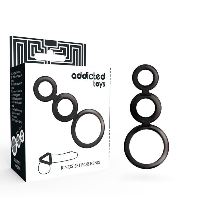Set Anelli Fallici Addicted Toys — Silicone, Colore Fumo