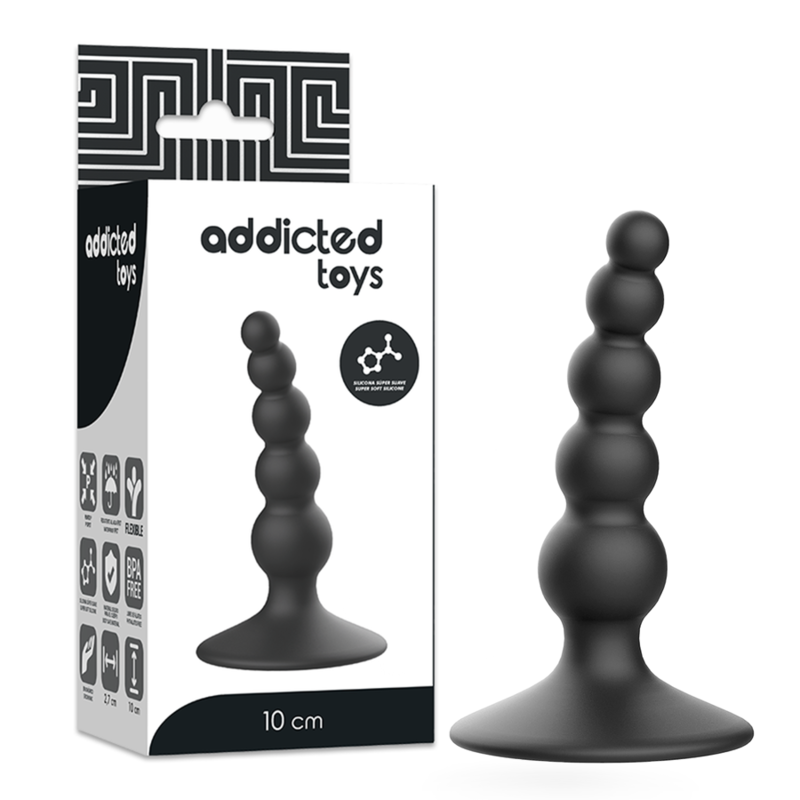 Plug Anale Silicone Medicale Addicted Toys — Nero 10 cm