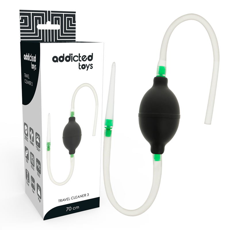 Set Clistere Anale Addicted Toys — TPR Ipoallergenico, Nero