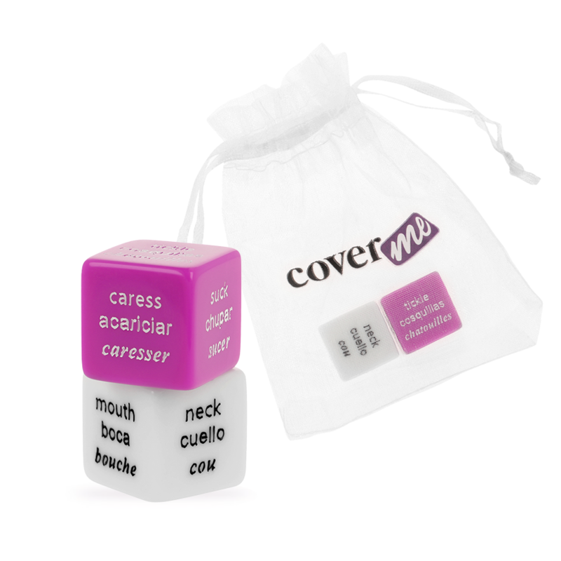 Gioco di Dadi Erotici Coverme — Set con Custodia in Raso