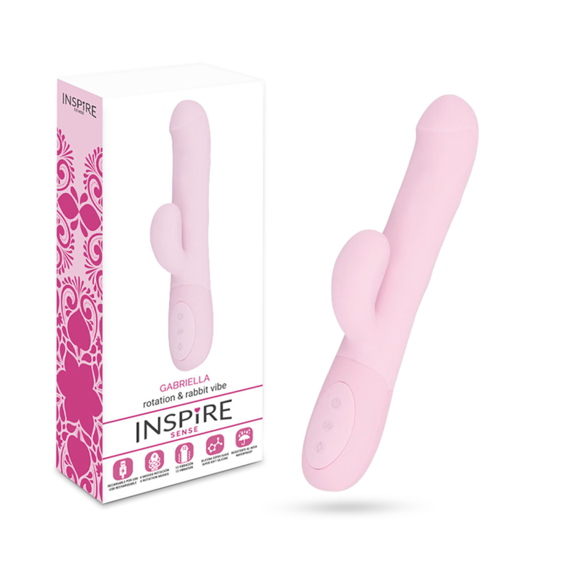 Vibratore Rabbit Inspire Gabriella Rosa — Silicone, 12 Funzioni