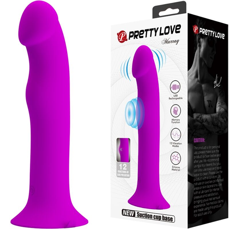Dildo Vibrante Punto G Pretty Love Murray — Ventosa, 12 Modalità