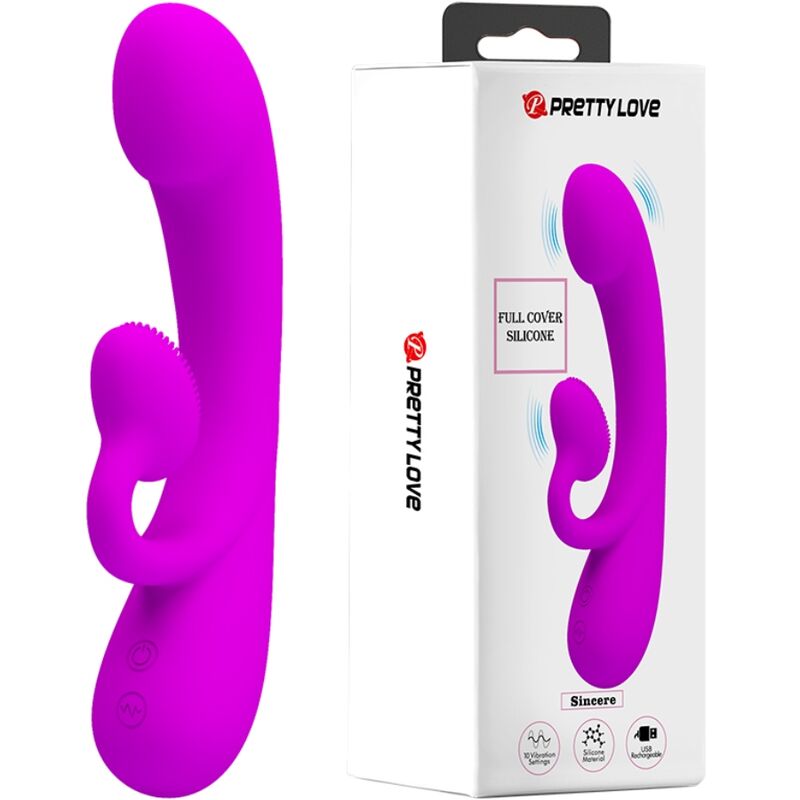 Vibratore Rabbit Succhia Clitoride Pretty Love Sincero — Viola
