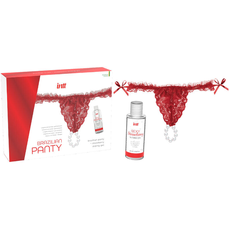Lingerie con Perle e Lubrificante Fragola Intt Releases — 50 ml