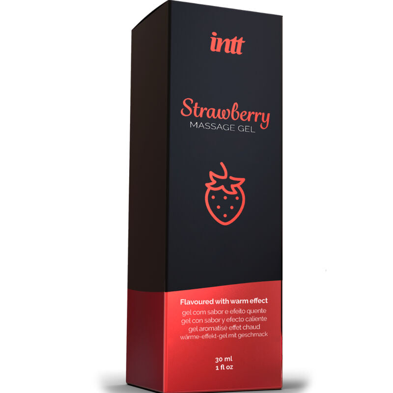 Gel da Massaggio Erotico Baciabile INTT Strawberry — Effetto Caldo