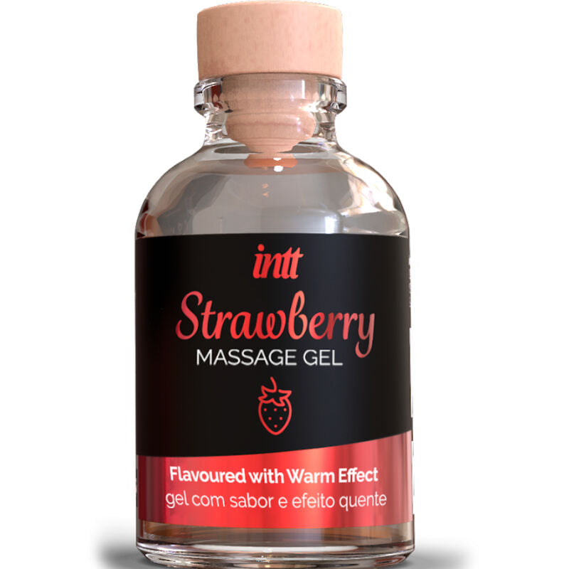 Gel da Massaggio Erotico Baciabile INTT Strawberry — Effetto Caldo