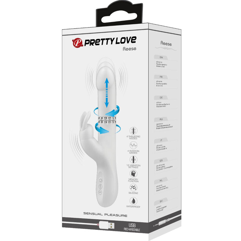 Vibratore Rabbit Rotante Pretty Love Reese — Argento